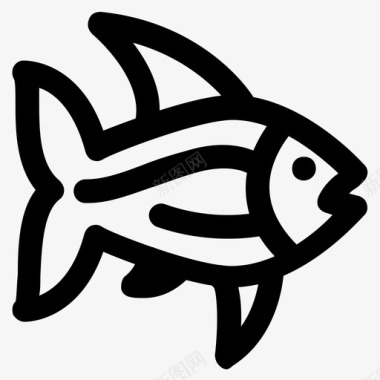 可爱的鱼动物图标图标