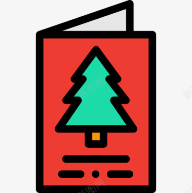 圣诞卡141线颜色图标图标