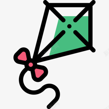 风筝野餐29颜色省略图标图标