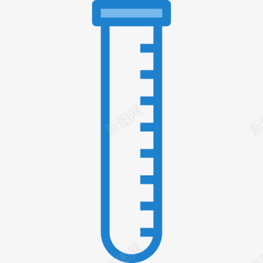 试管文具37蓝色图标图标