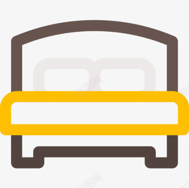 床床和早餐20线性颜色图标图标