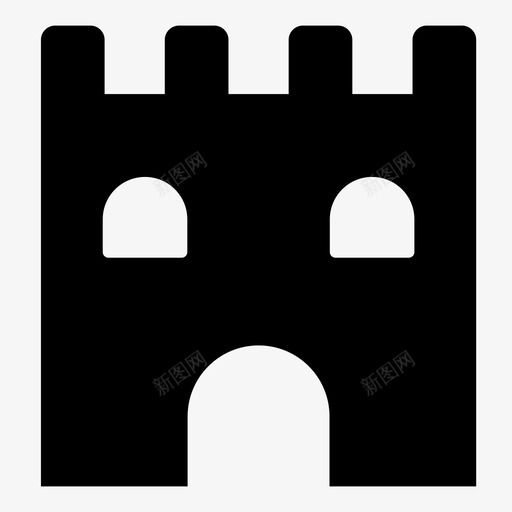 城堡塔城堡堡垒图标svg_新图网 https://ixintu.com 嘉年华 城堡 城堡塔 堡垒