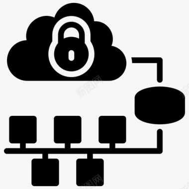 安全数据云计算云技术图标图标