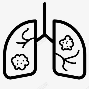 肺癌坏受伤图标图标