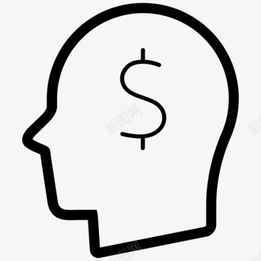 财务规划美元人头图标图标