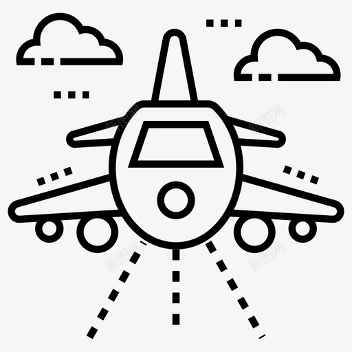 飞机航空旅行航空运输线图标包svg_新图网 https://ixintu.com 图标 旅行 航空 航空运输 运输线 飞机