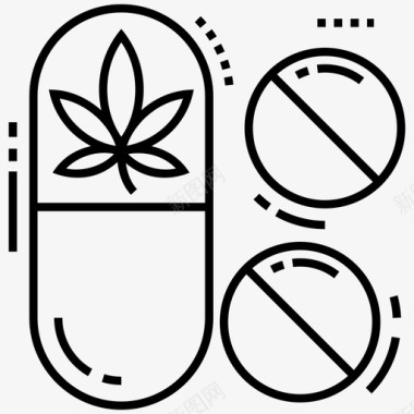 大麻丸草药传统药物图标图标