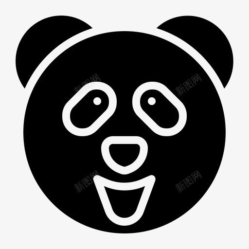 熊猫动物熊图标svg_新图网 https://ixintu.com 动物 哺乳动物 熊猫 瓷器
