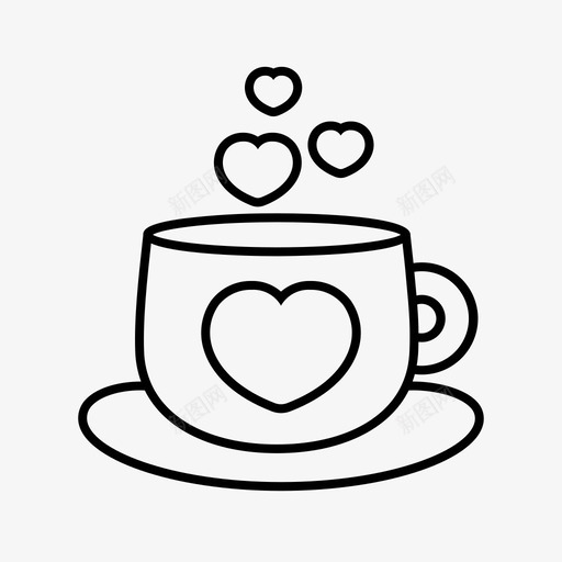 热饮杯咖啡爱图标svg_新图网 https://ixintu.com 咖啡 热饮 甜蜜