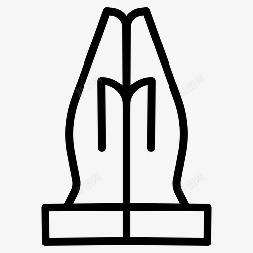 祈祷手指手势图标svg_新图网 https://ixintu.com 手 手势 手指 祈祷