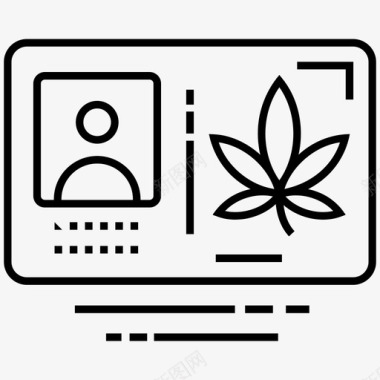 员工卡身份证大麻工作许可证图标图标
