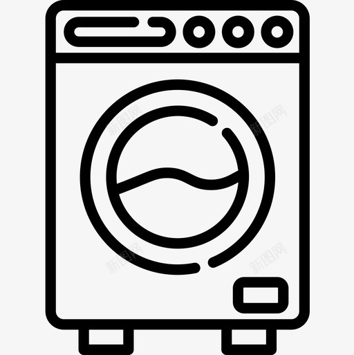洗衣机智能家居17线性图标svg_新图网 https://ixintu.com 智能家居17 洗衣机 线性