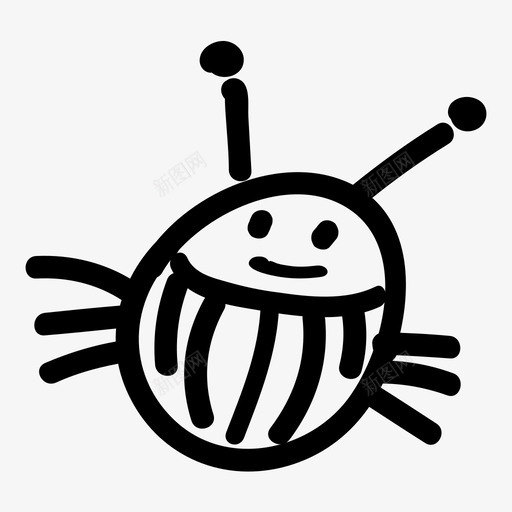 甲虫虫昆虫手绘图标svg_新图网 https://ixintu.com 甲虫虫昆虫手绘
