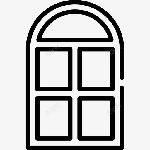 窗户室内6线性图标svg_新图网 https://ixintu.com 室内设计6 窗户 线性
