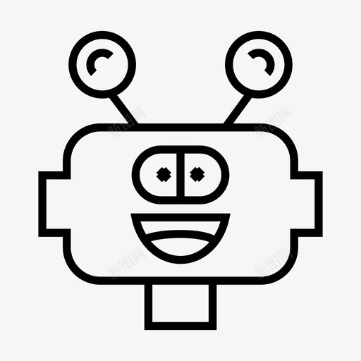 机器人头人形图标svg_新图网 https://ixintu.com 人形 头 机器人 机器人头线