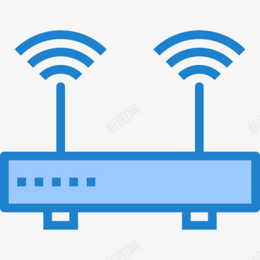 Wifi通讯互联网5蓝色图标图标