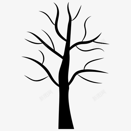 秋树荒树枯树图标svg_新图网 https://ixintu.com 图标 无叶 枯树 秋树 符号 荒树 裸树