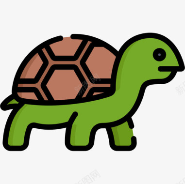海龟宠物店54线性颜色图标图标