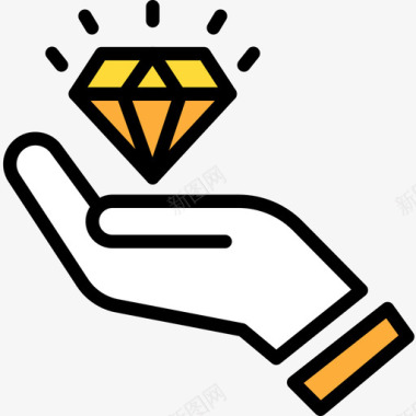 钻石jewlery3线性颜色图标图标