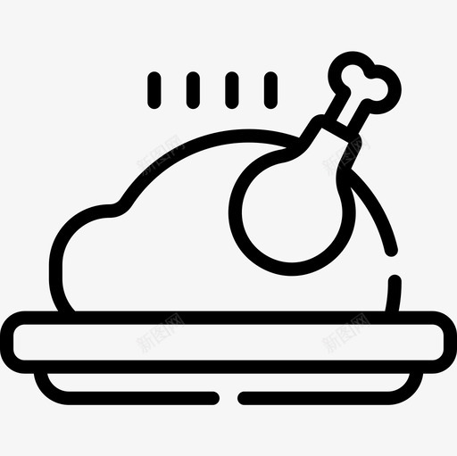 烤鸡圣诞食品饮料直系图标svg_新图网 https://ixintu.com 圣诞食品饮料 烤鸡 直系