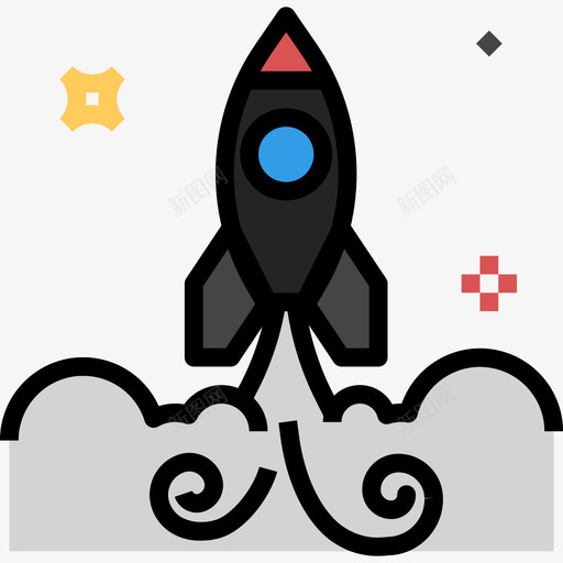 火箭宇宙27线性颜色图标svg_新图网 https://ixintu.com 宇宙 火箭 线性 颜色