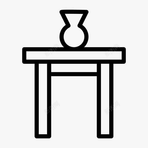 桌子花瓶家具图标svg_新图网 https://ixintu.com 家具 桌子 花瓶
