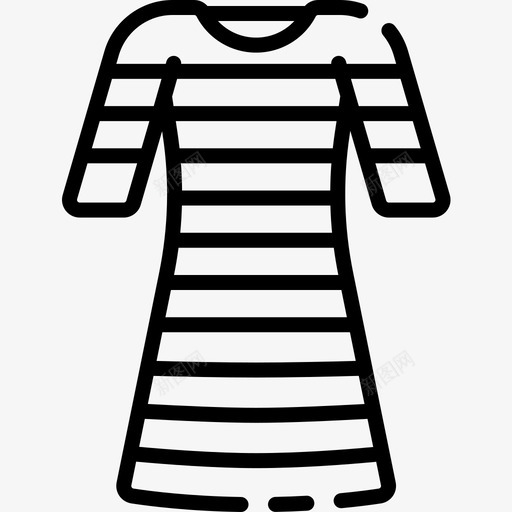连衣裙冬装和附件6直纹图标svg_新图网 https://ixintu.com 冬装和附件6 直纹 连衣裙