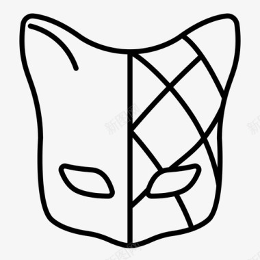 面具嘉年华猫图标图标