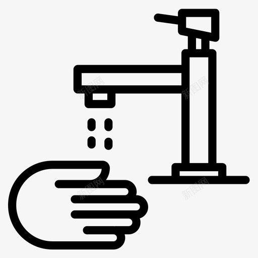 手洗卫生15线性图标svg_新图网 https://ixintu.com 卫生15 手洗 线性