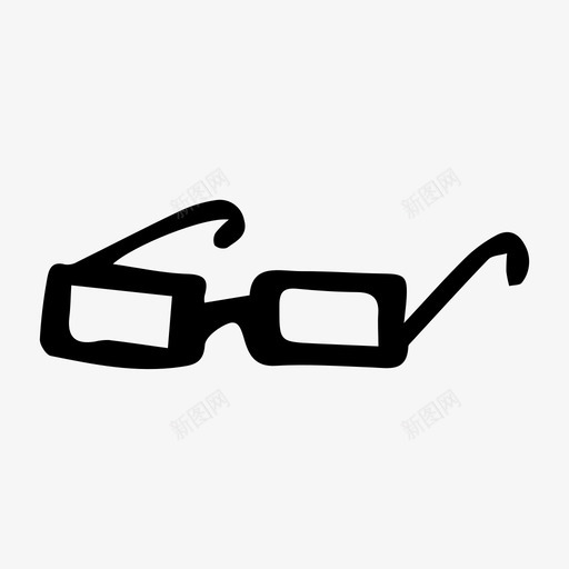 眼镜涂鸦素描图标svg_新图网 https://ixintu.com 涂鸦 眼镜 素描