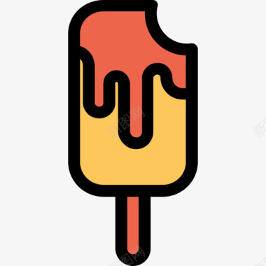 冰淇淋面包店43线性颜色图标图标