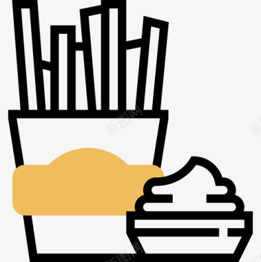 快餐街头食品和食品卡车司机3黄影图标图标