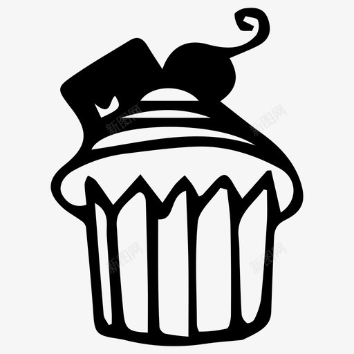 纸杯蛋糕面包店食物图标svg_新图网 https://ixintu.com 素描 纸杯 蛋糕 面包店 食物