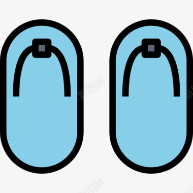 拖鞋衣服92线性颜色图标图标