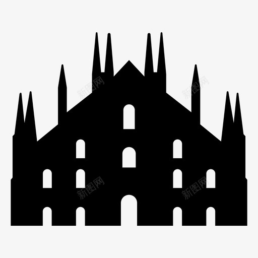 米兰大教堂教堂地标图标svg_新图网 https://ixintu.com 世界旅游 地标 教堂 米兰大教堂 著名的意大利