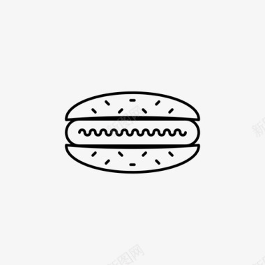 香肠三明治快餐图标图标