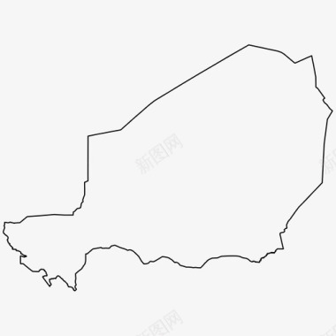 尼日尔边界国家图标图标
