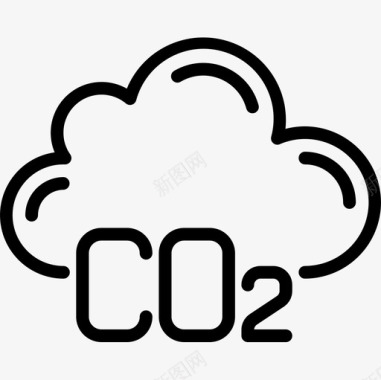二氧化碳生态学153线性图标图标
