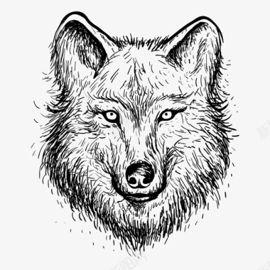 狼动物手绘图标图标