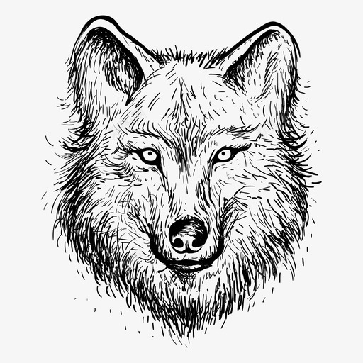 狼动物手绘图标svg_新图网 https://ixintu.com 动物 手绘 狼头 野生