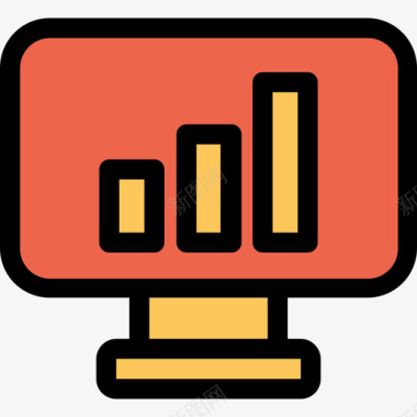 计算机大数据8线性颜色橙色图标图标