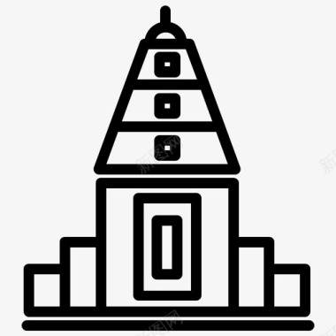 寺庙建筑印度教图标图标