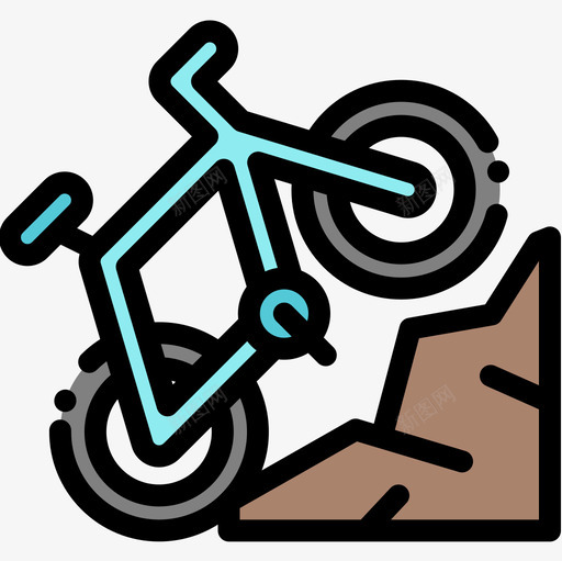 山地自行车极限运动19线性颜色图标svg_新图网 https://ixintu.com 山地自行车 极限运动19 线性颜色
