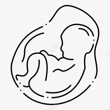 婴儿胎儿产科图标图标