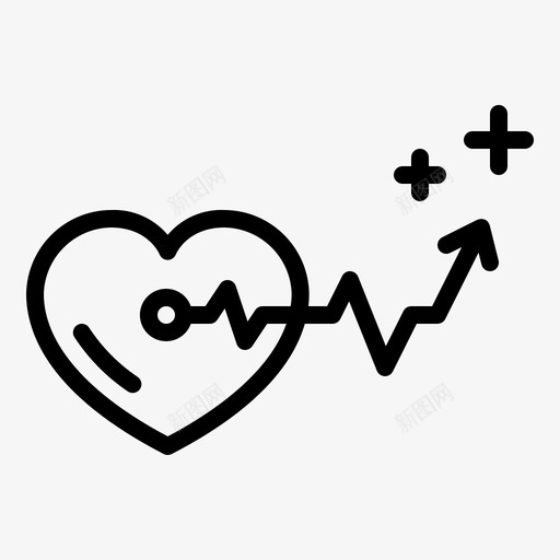 增加健康头脑心脏图标svg_新图网 https://ixintu.com 健康 增加 头脑 心脏 思考 积极 速率