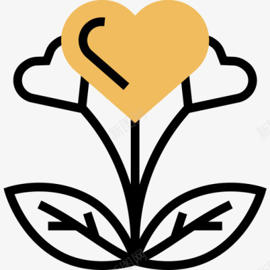 植物慈善元素5黄影图标图标