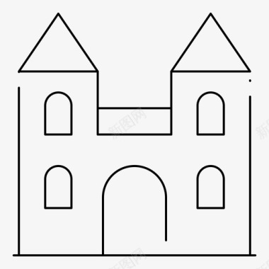 城堡大教堂教堂图标图标