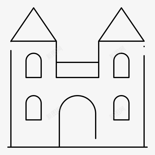 城堡大教堂教堂图标svg_新图网 https://ixintu.com 十字架 城堡 大教堂 教堂 爱尔兰 独立日 细线