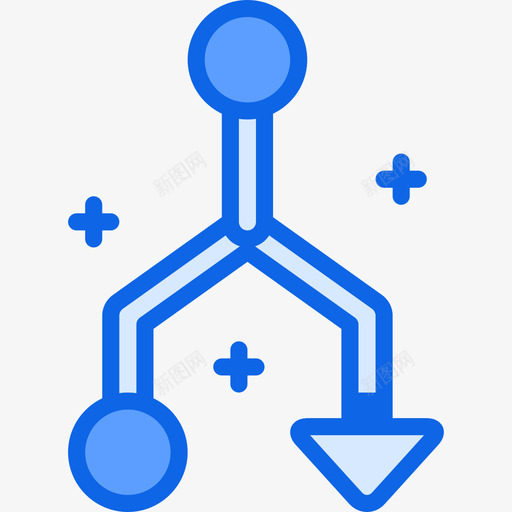 交叉点箭头56蓝色图标svg_新图网 https://ixintu.com 交叉点 箭头 蓝色