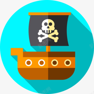 海盗船海盗36扁平图标图标